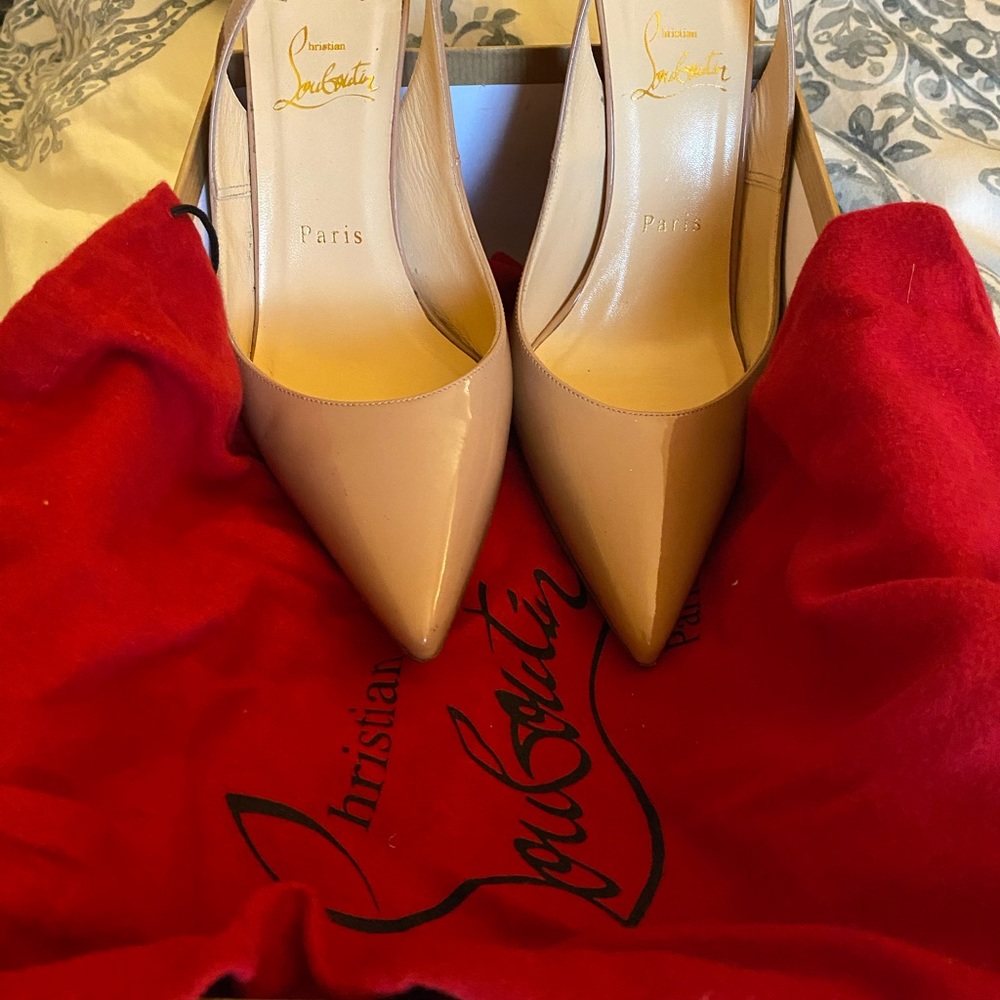 Christian Louboutin slingback nude pumps - Picture 6 of 8